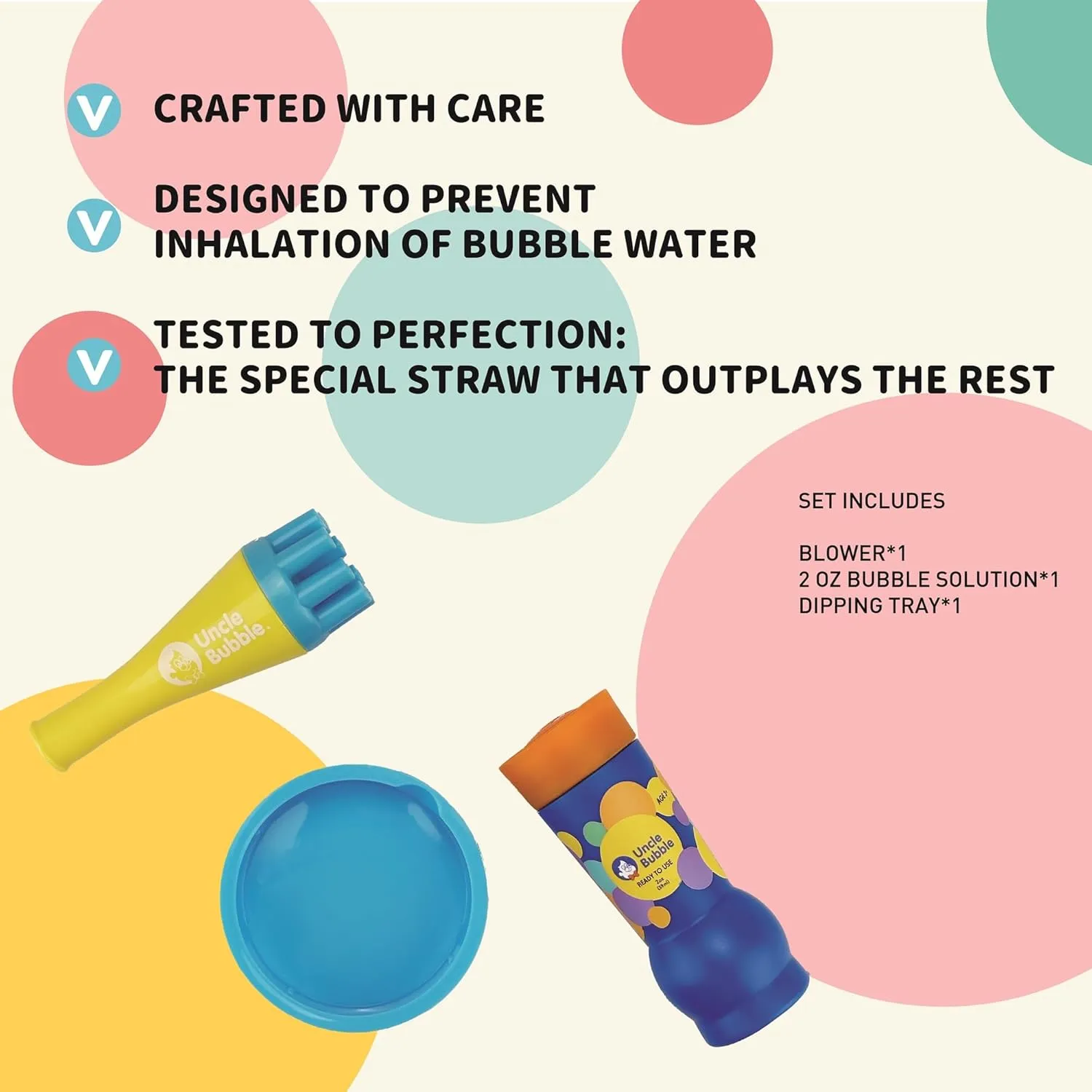 Uncle Bubble Blower for Kids and Toddlers, Uncle Bubble Mini Bubble Blower Makes Thousands of Bubbles Ease, Durable Outdoor Toy