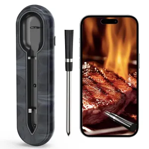 Unique Wireless Meat Thermometer, Accurate Temperature Detection Probe, 500FT Remote Monitoring, Dual Alarm, Cooking Meat Thermometer Wireless for Grilling, Smoking, Oven, BBQ, Rotisserie