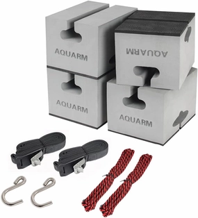 Universal Canoe Carrier Kit Canoe Foam Block for Roof Soft Standard Replacement Car Top Roof Racks Pads with Tie-Downs, 6 inch