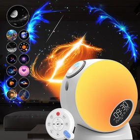 Upgraded 13 in 1 Star Projector, Planetarium Galaxy Projector for Bedroom with Bluetooth Speaker & White Noise, Timer & Remote,Alarm, Color Changing Night Light for Kids Room Décor, Adults