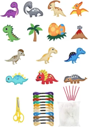 UPKOCH 1set Felt Dinosaur Craft Kit for Boy Girl Educational DIY Wear-Resistant Art Decoration for Boys Girls for Creative Learning Family Fun