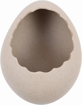 UPKOCH 6" Egg Shape Ceramic Bowl - Dinosaur Nest Design Dual-Use Dessert Bowl & Planter Pot, Khaki Serving Dish for Ice Cream/Salads/Flower Arrangements