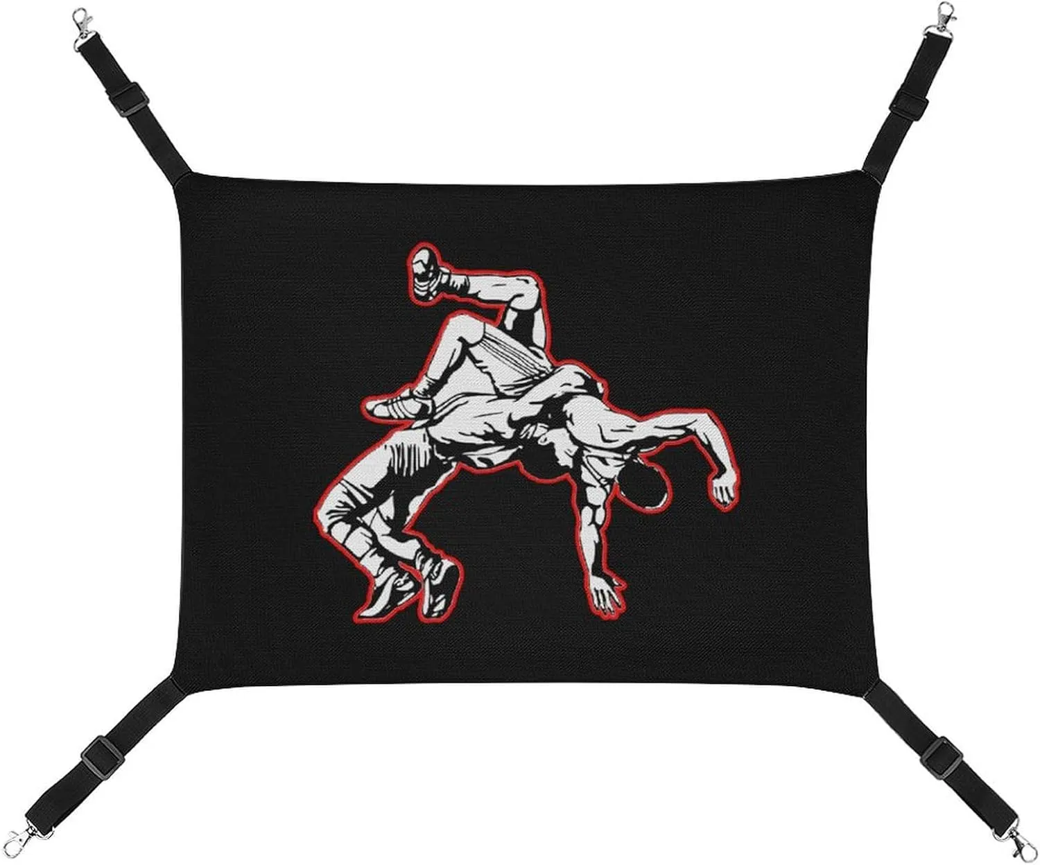 US Wrestling Cat Hanging Hammock Soft Breathable Pet Cage Dog Hammock with Adjustable Straps and Metal Hooks