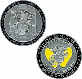 USMC MCRD San Diego Challenge Coin - Officially Licensed Marines Coin - Marine Corps Recruit Depot San Diego Coin