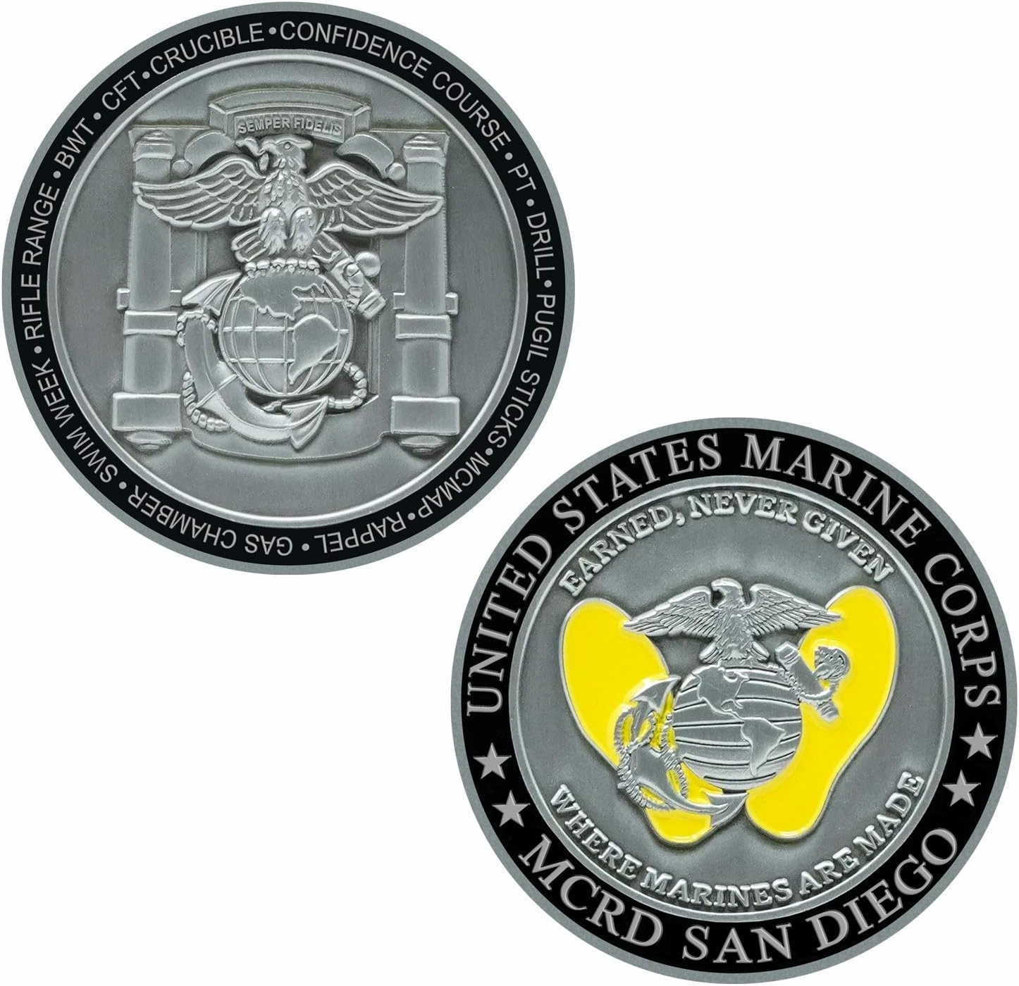 USMC MCRD San Diego Challenge Coin - Officially Licensed Marines Coin - Marine Corps Recruit Depot San Diego Coin