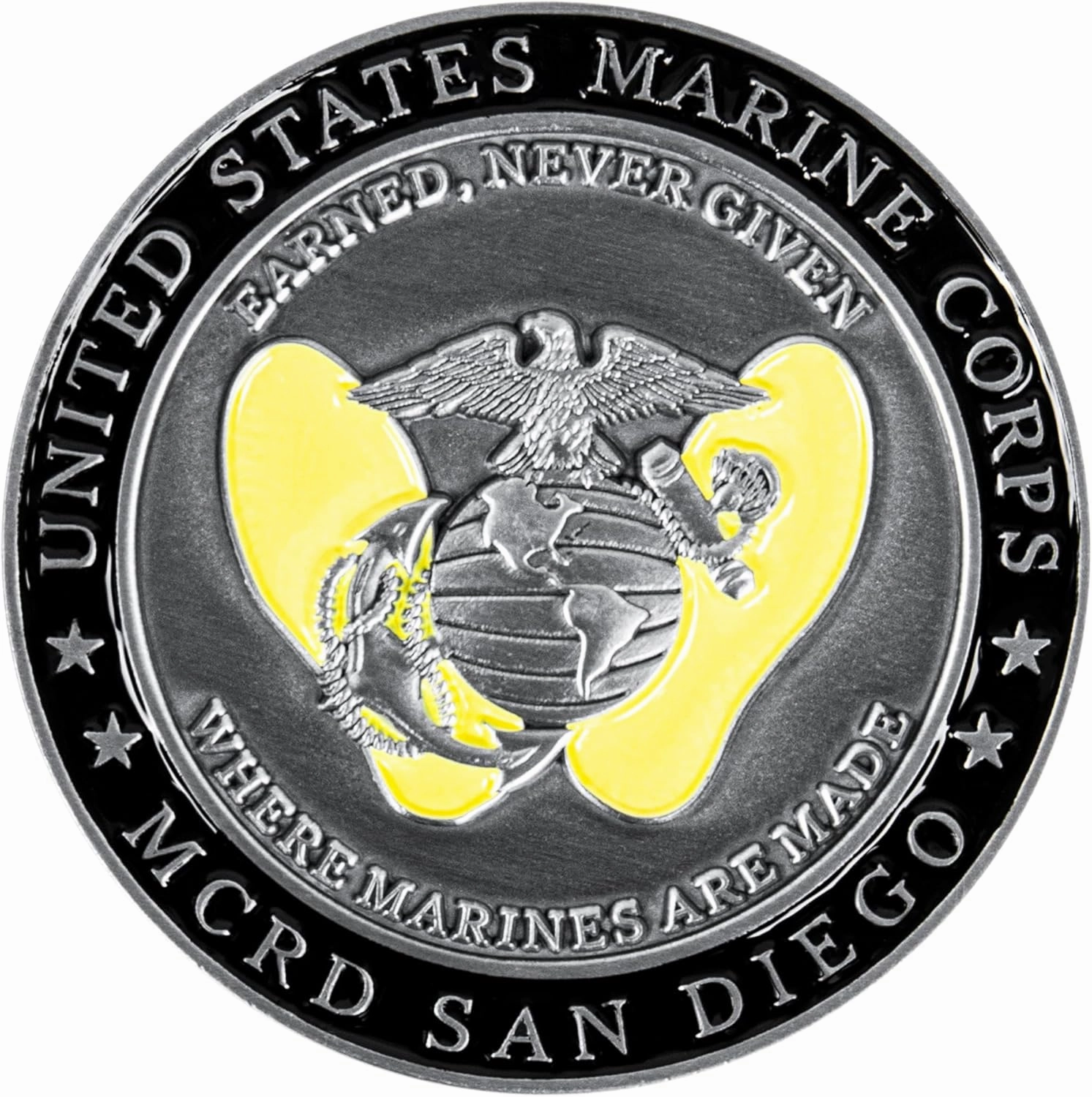 USMC MCRD San Diego Challenge Coin - Officially Licensed Marines Coin - Marine Corps Recruit Depot San Diego Coin