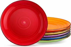 vancasso Bonita Dinner Plates, 10.5 Inch Ceramic Plates, Microwave, Oven and Dishwasher Safe Plates Set of 6 - Assorted Colors