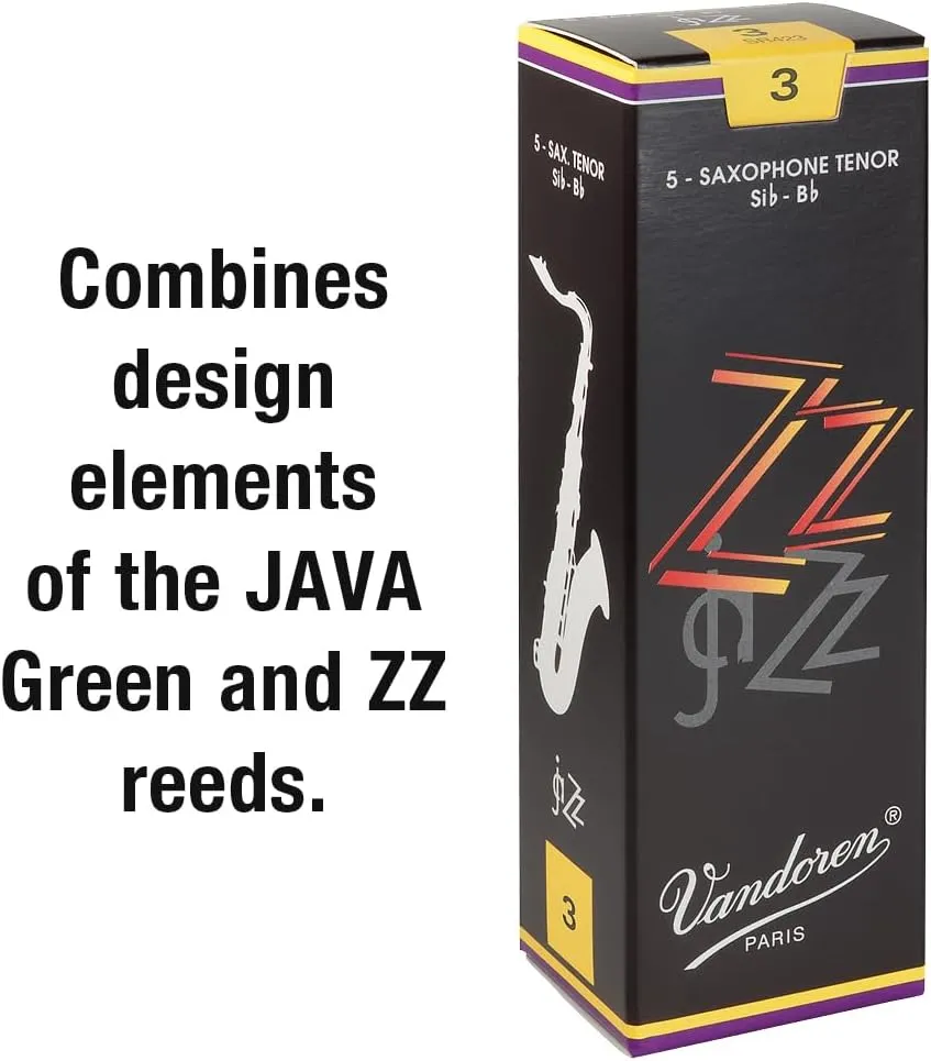 Vandoren SR423 Tenor Sax ZZ Reeds Strength 3; Box of 5