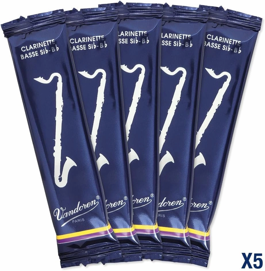 Vandoren CR1225 Bass Clarinet Traditional Reeds Strength 2.5; Box of 5