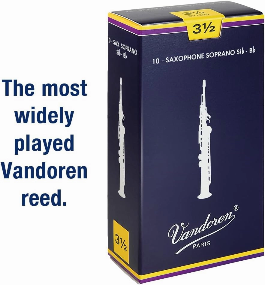 Vandoren SR2035 Soprano Sax Traditional Reeds Strength 3.5; Box of 10