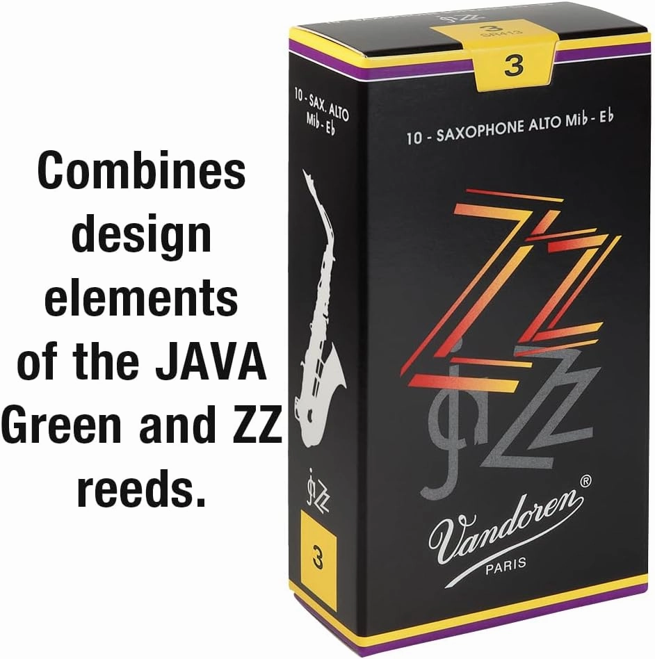 Vandoren SR413 Alto Sax ZZ Reeds Strength 3; Box of 10