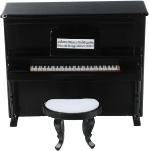 VANZACK 1 Set Miniature Piano and Stool Dollhouse Furniture Model Mini House Accessories for Creative Decoration for Mini Styling