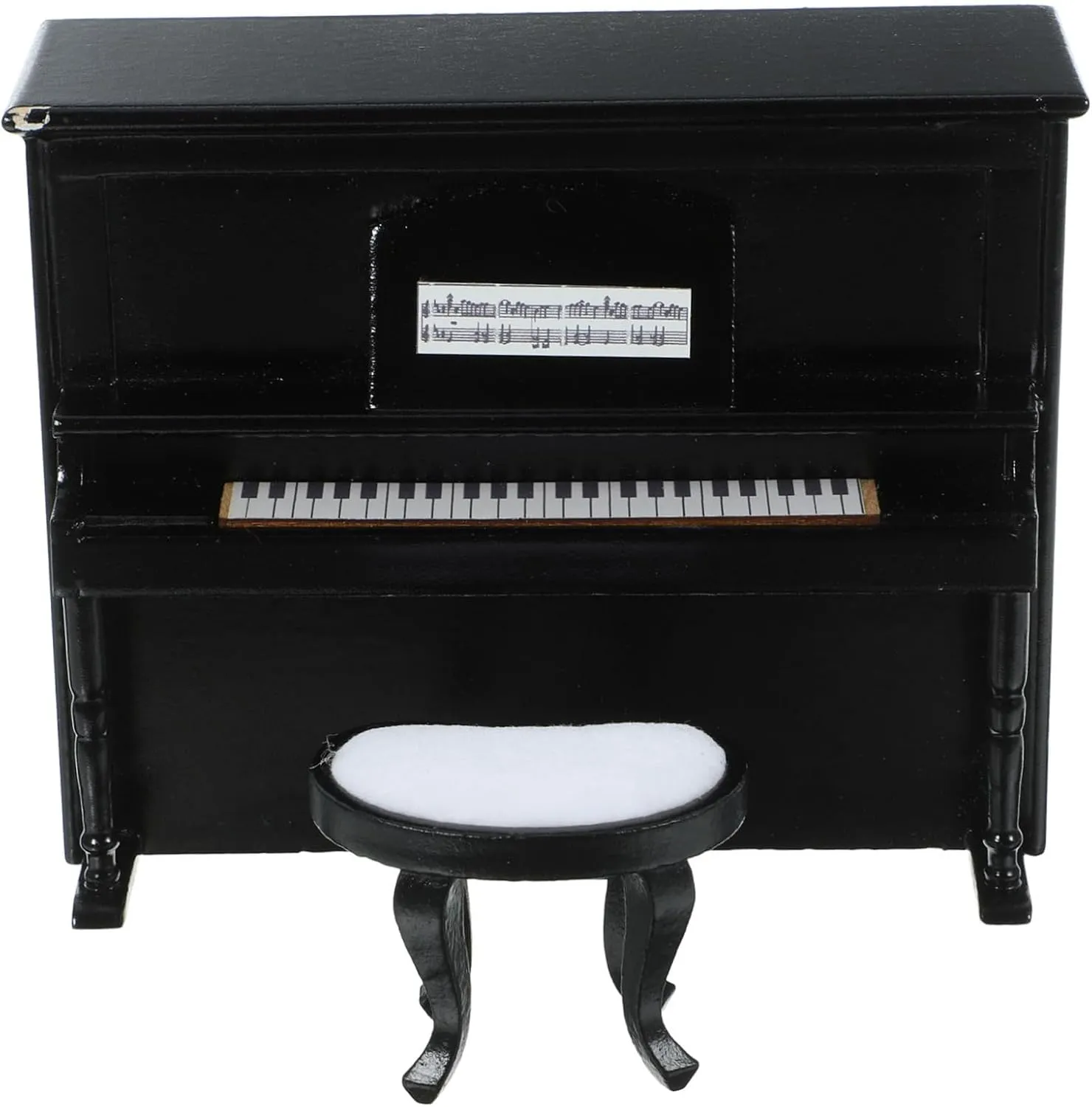 VANZACK 1 Set Miniature Piano and Stool Dollhouse Furniture Model Mini House Accessories for Creative Decoration for Mini Styling