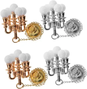 VANZACK 2sets Miniature Chandelier Light Ceiling Lamp for Dollhouse Decor Compact Ornament for Mini House Decoration House Accessories 2pcs*2