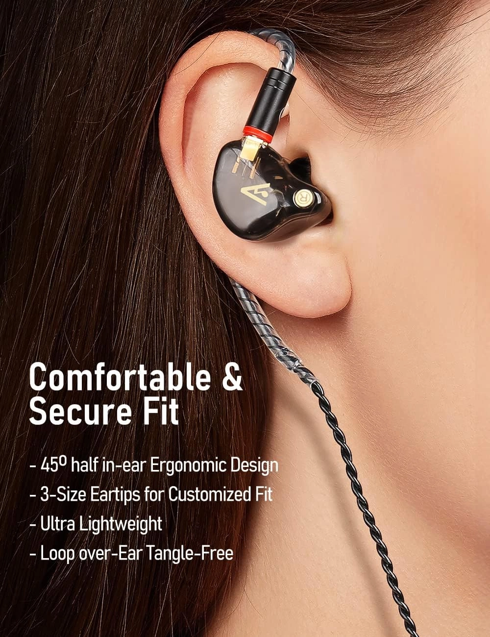 Vibes 201C Wired Earbuds in-Ear Headphones, USB C to 3.5mm Adapter & Braided Cord, Noise Isolating Bass Driven Earphones, Carry Case, Ear Buds Tips, 3.5mm Jack (Clear Brown, No Mic)