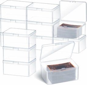 Vicenpal Playing Deck Card Storage Box Plastic Card Boxes Compatible with 100 Mtg Holder Storage Case 4.3 x 2.95 x 2.2 Inches Organizer Snap Closed Trading Games Collector(12 Pcs)