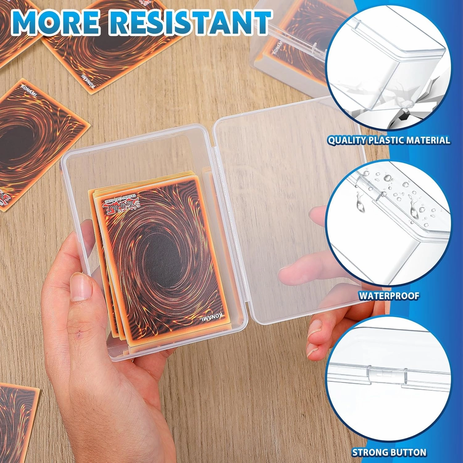 Vicenpal Playing Deck Card Storage Box Plastic Card Boxes Compatible with 100 Mtg Holder Storage Case 4.3 x 2.95 x 2.2 Inches Organizer Snap Closed Trading Games Collector(12 Pcs)