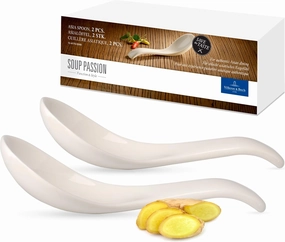 Villeroy & Boch Soup Passion Asia Spoon Set, Porcelain, White, 5.75 in