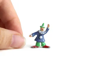 Vintage 1:12 Miniature Dollhouse Colorful Metal Clown Doll Figurine