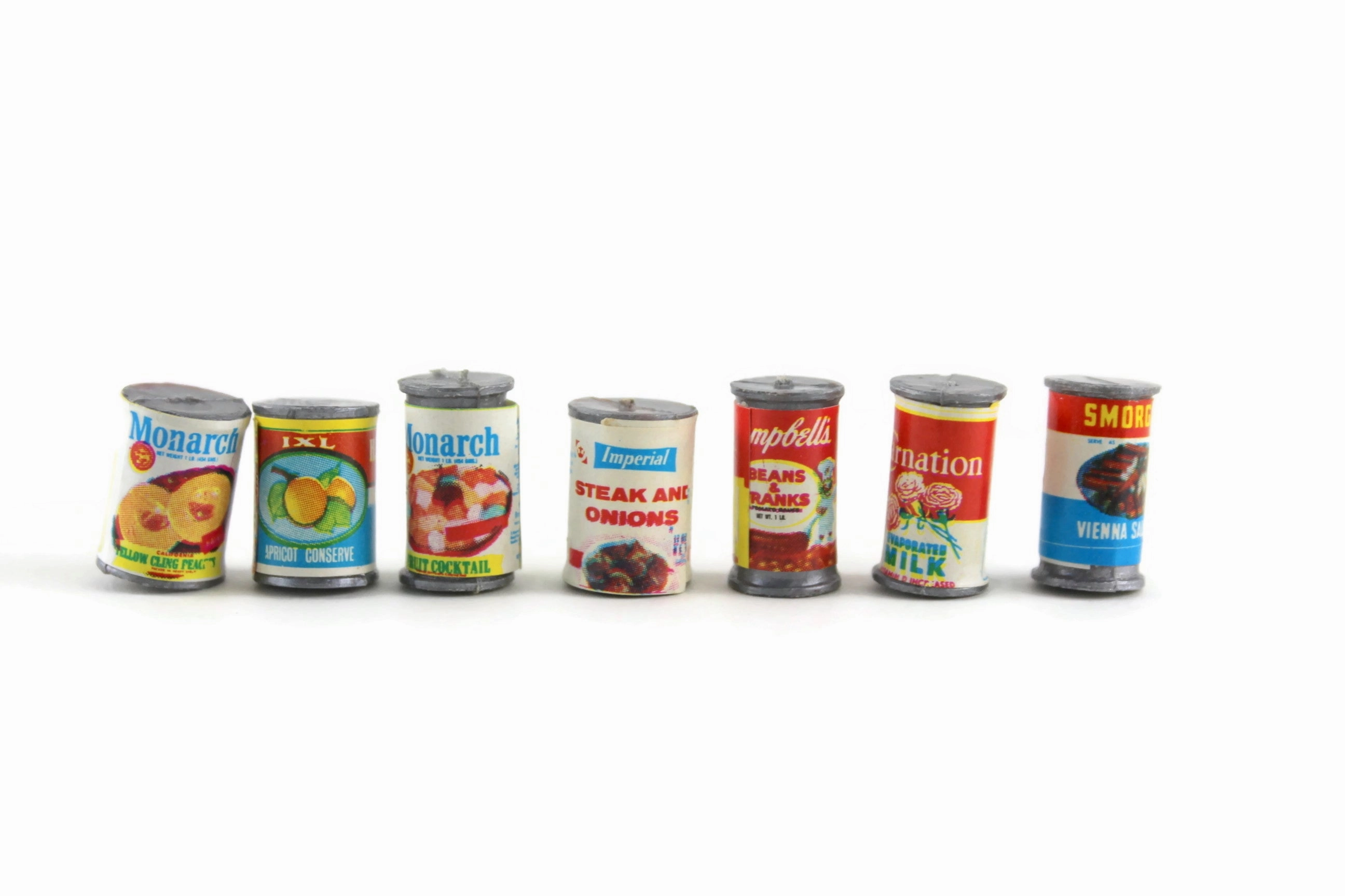 Vintage 1:12 Miniature Dollhouse Food Lot - Set of 20 Boxed Food & Cans