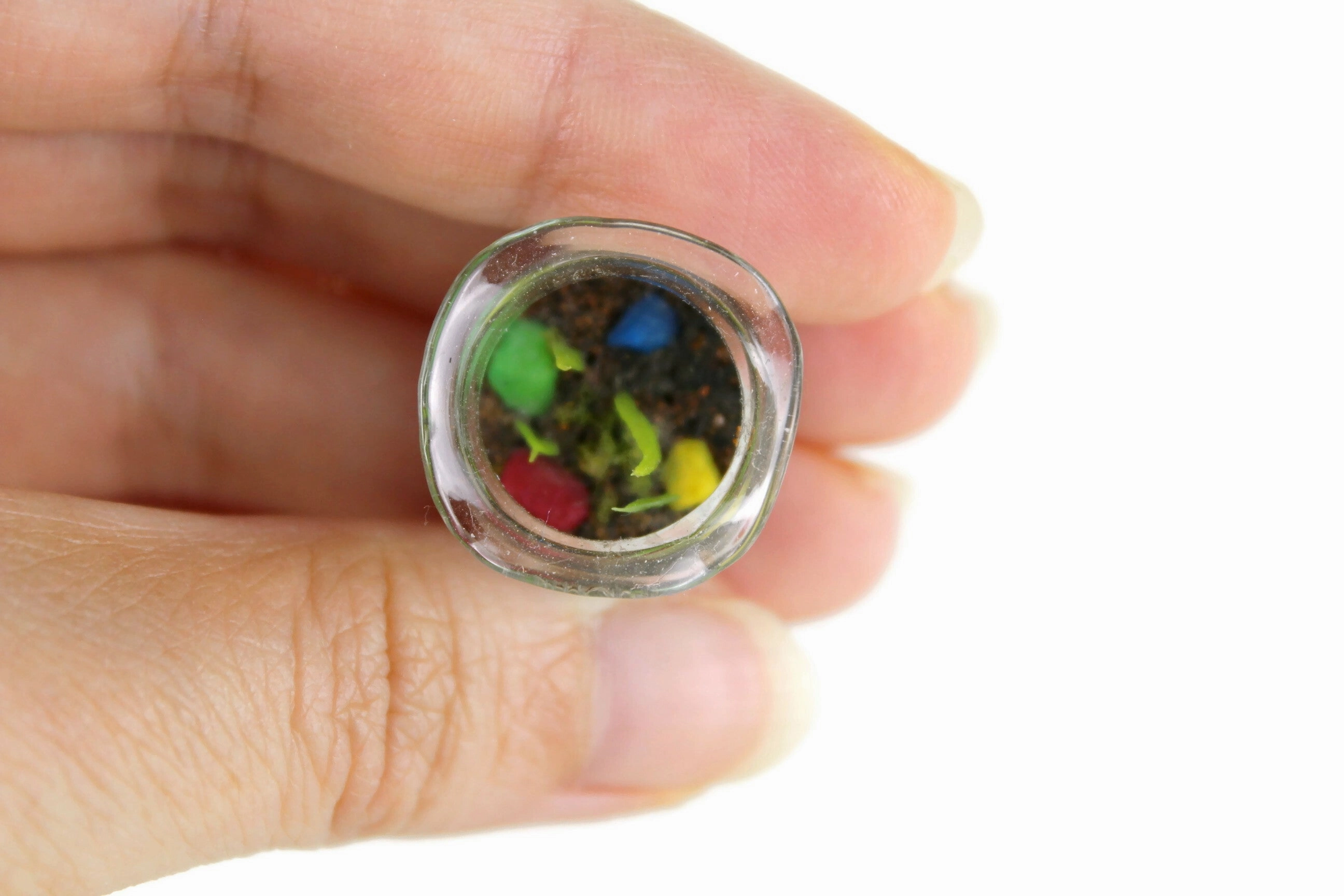 Vintage 1:12 Miniature Dollhouse Glass Plant Terrarium or Turtle Habitat