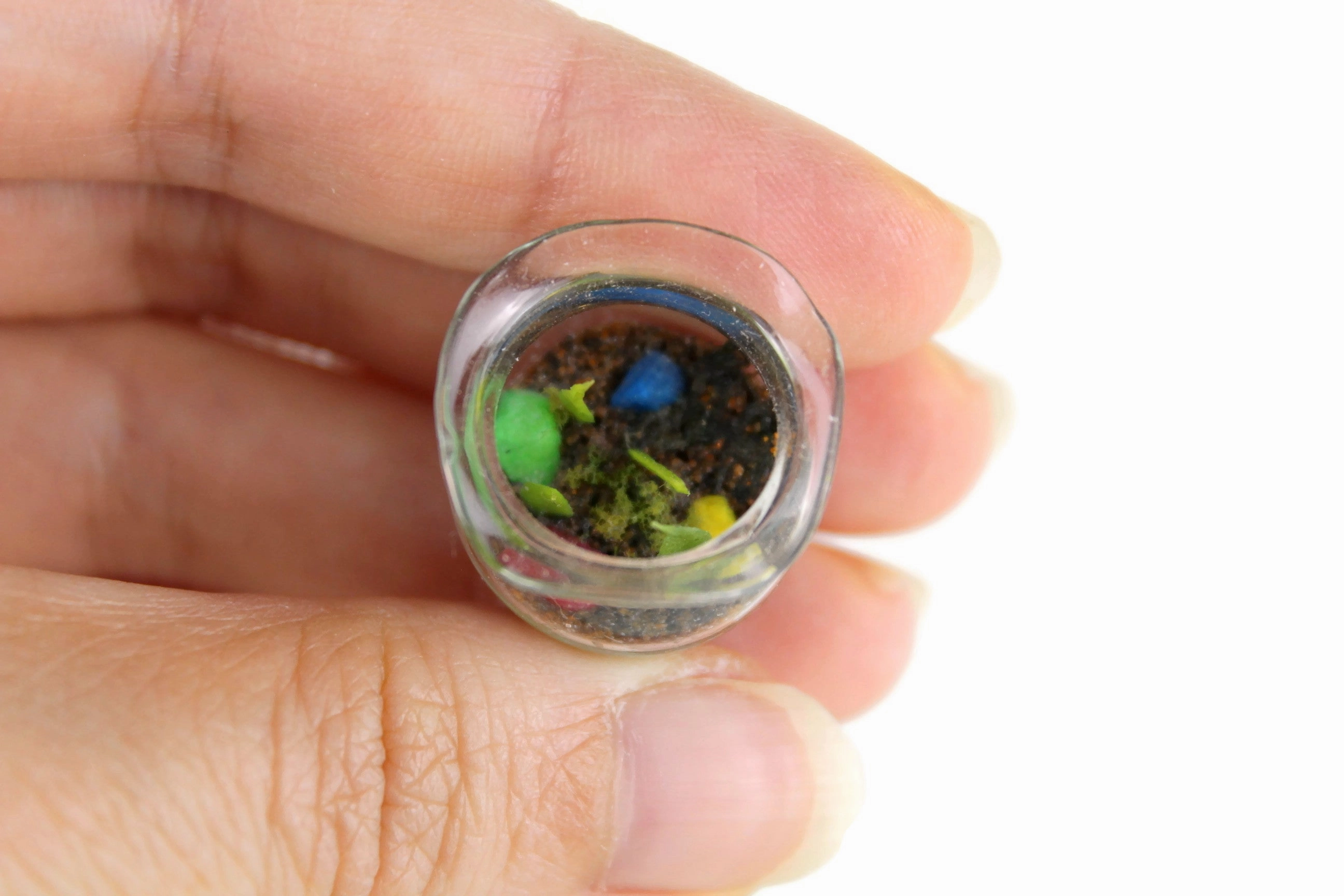Vintage 1:12 Miniature Dollhouse Glass Plant Terrarium or Turtle Habitat