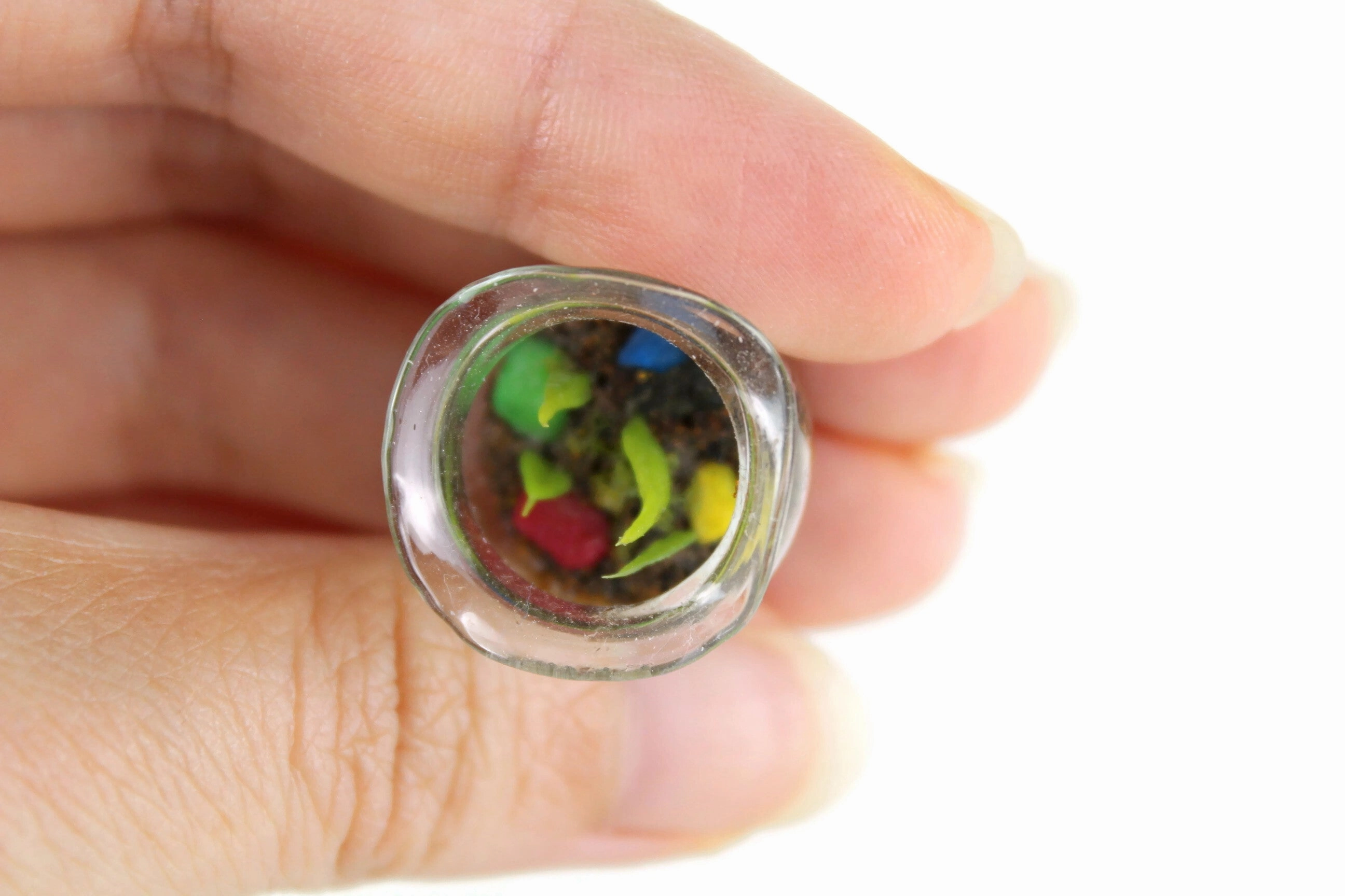 Vintage 1:12 Miniature Dollhouse Glass Plant Terrarium or Turtle Habitat