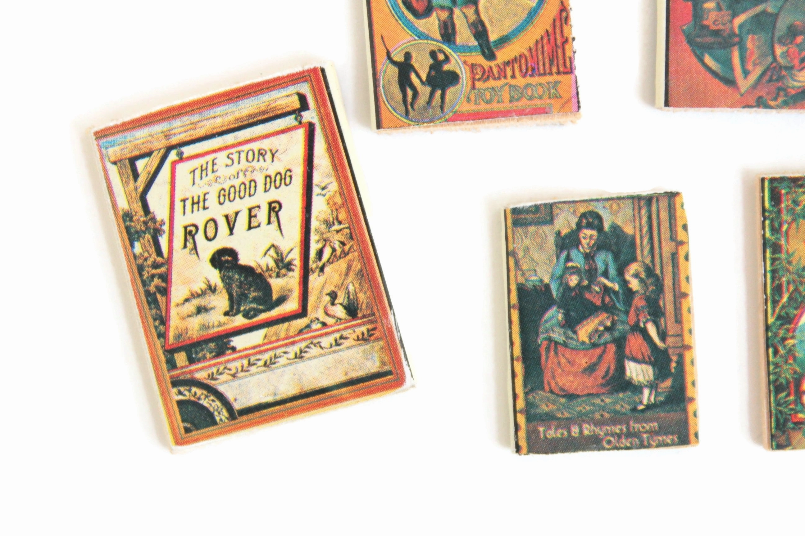 Vintage 1:12 Miniature Dollhouse Set of 5 Children's Storybooks
