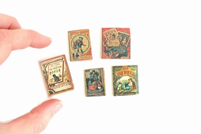 Vintage 1:12 Miniature Dollhouse Set of 5 Children's Storybooks