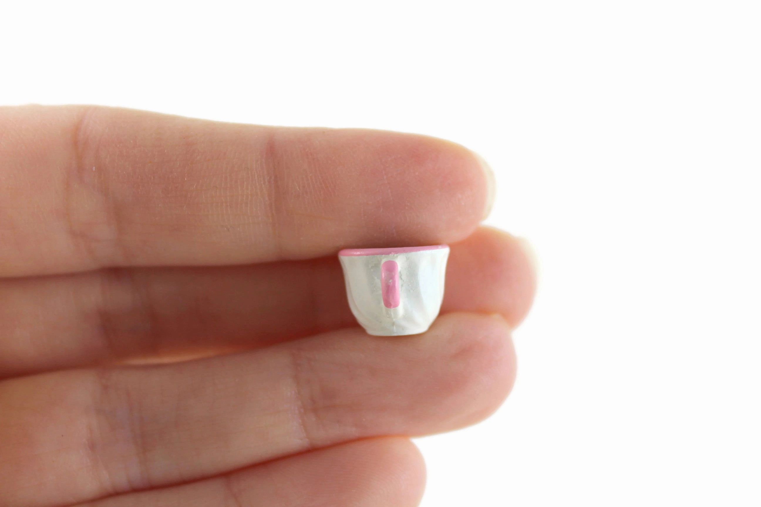 Vintage 1:12 Miniature Dollhouse White & Pink 12 Piece Dish Set, Service for 4