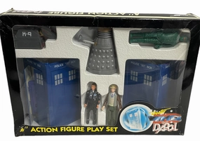 Vintage Dapol 1987 Doctor Dr Who Limited Edition 4" Action Play Set With 7th Doctor, K-9, Dalek, Ice Warrior & Ace Figures - Former Shop Display Set