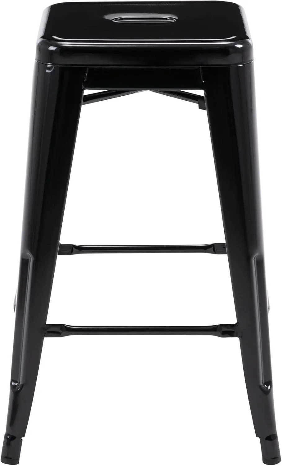 Vogue Furniture Direct 24" Bar Stools Black Backless Metal Barstools Indoor-Outdoor Counter Height Stools with Square Seat, Set of 2 - VF1571001