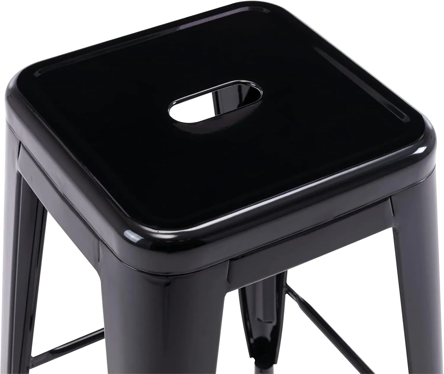 Vogue Furniture Direct 24" Bar Stools Black Backless Metal Barstools Indoor-Outdoor Counter Height Stools with Square Seat, Set of 2 - VF1571001