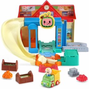 VTech CoCoMelon Go! Go! Smart Wheels Cart Racers Grocery Store Track Set