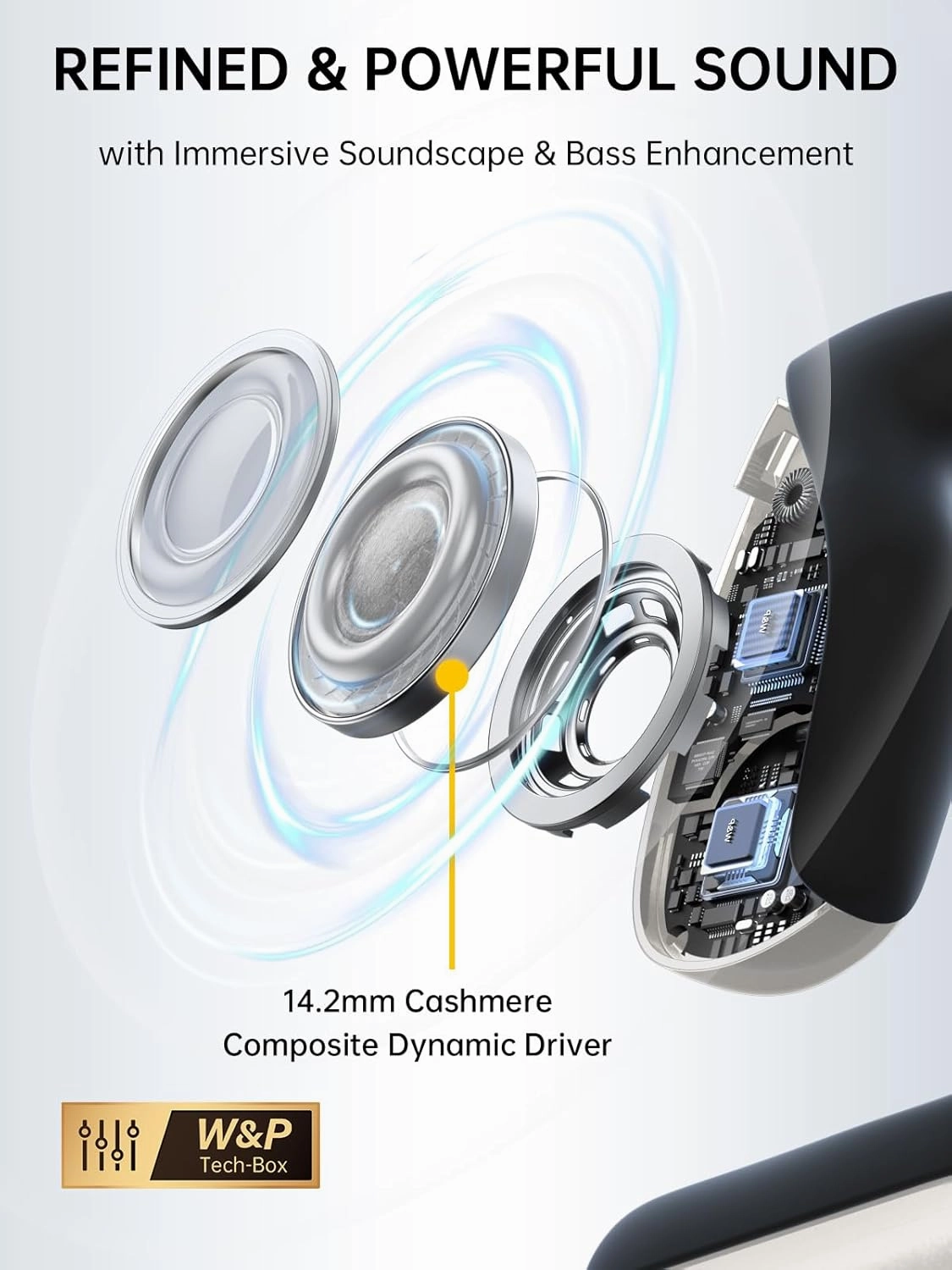 W&P Open Ear Headphones Wireless Bluetooth 5.4,Open Ear Earbuds with Air Conduction,28H Playtime,IPX4 Waterproof,Snug Fit,for Running,Cycling,Hiking,and Workout