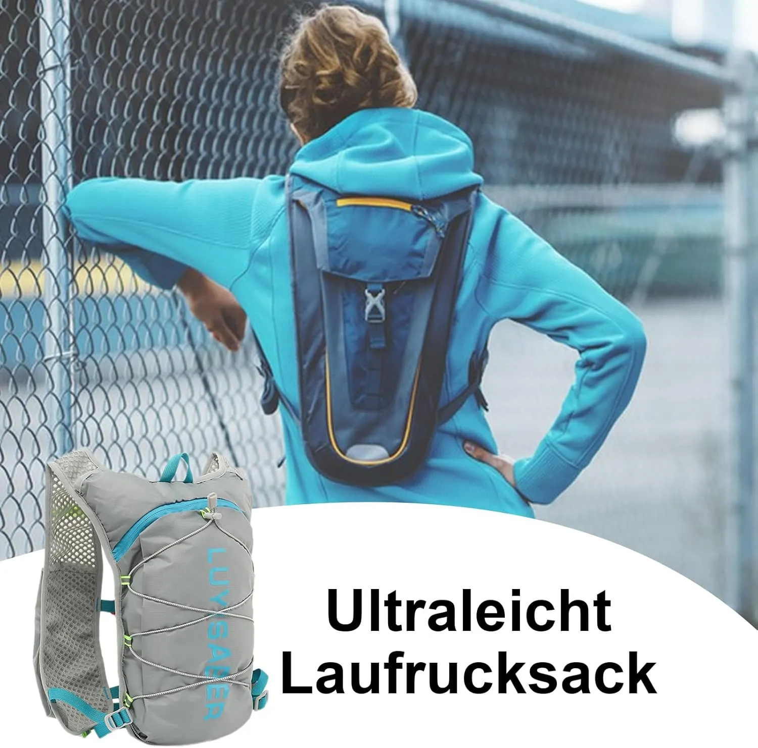 Water Backpack – Reflective Hiking Pack, Adjustable Shoulder Straps | Breathable Back Pads, Lightweight Hydration Carrier, Outdoor Daypack, for Cycling, Climbing, Trail Running, Hiking Trips
