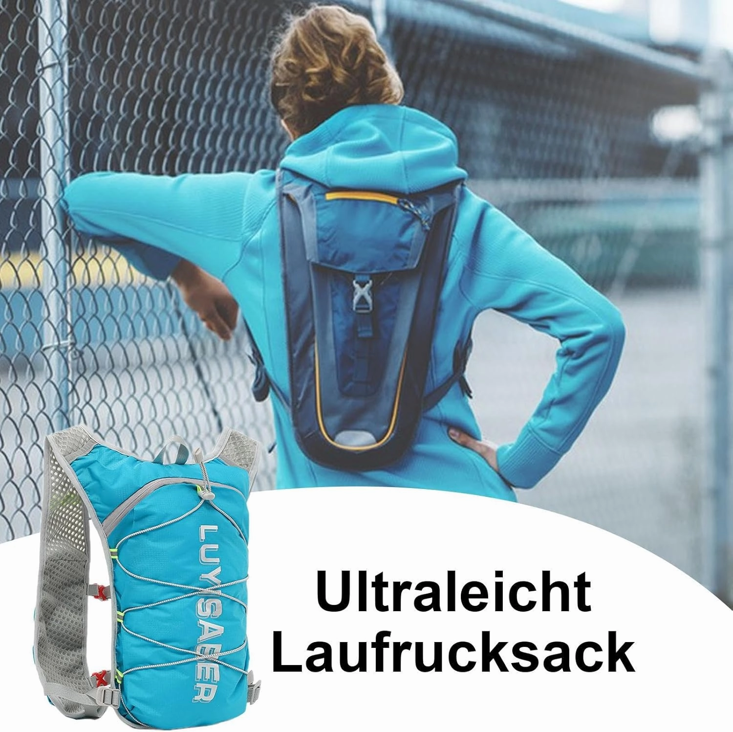 Water Backpack – Reflective Hiking Pack, Adjustable Shoulder Straps | Breathable Back Pads, Lightweight Hydration Carrier, Outdoor Daypack, for Cycling, Climbing, Trail Running, Hiking Trips