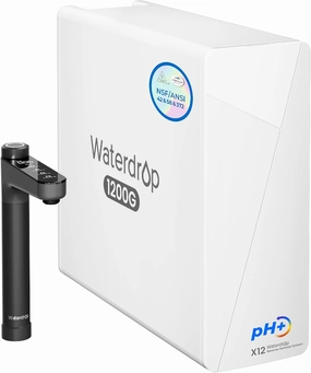 Waterdrop X12-Alkaline Mineral pH  Tankless Reverse Osmosis System, NSF/ANSI 42&58&372 Certified, 1200 GPD RO Water Filter System, 11-Stage Filtration, 3:1 Pure to Drain, UnderSink, Black Faucet