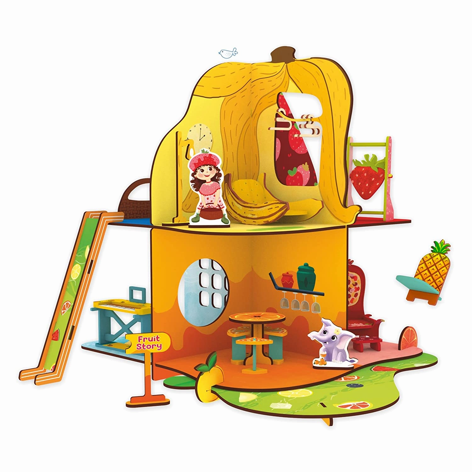 Webby Fruit Themed Double Storey Dollhouse for Girls and Boys