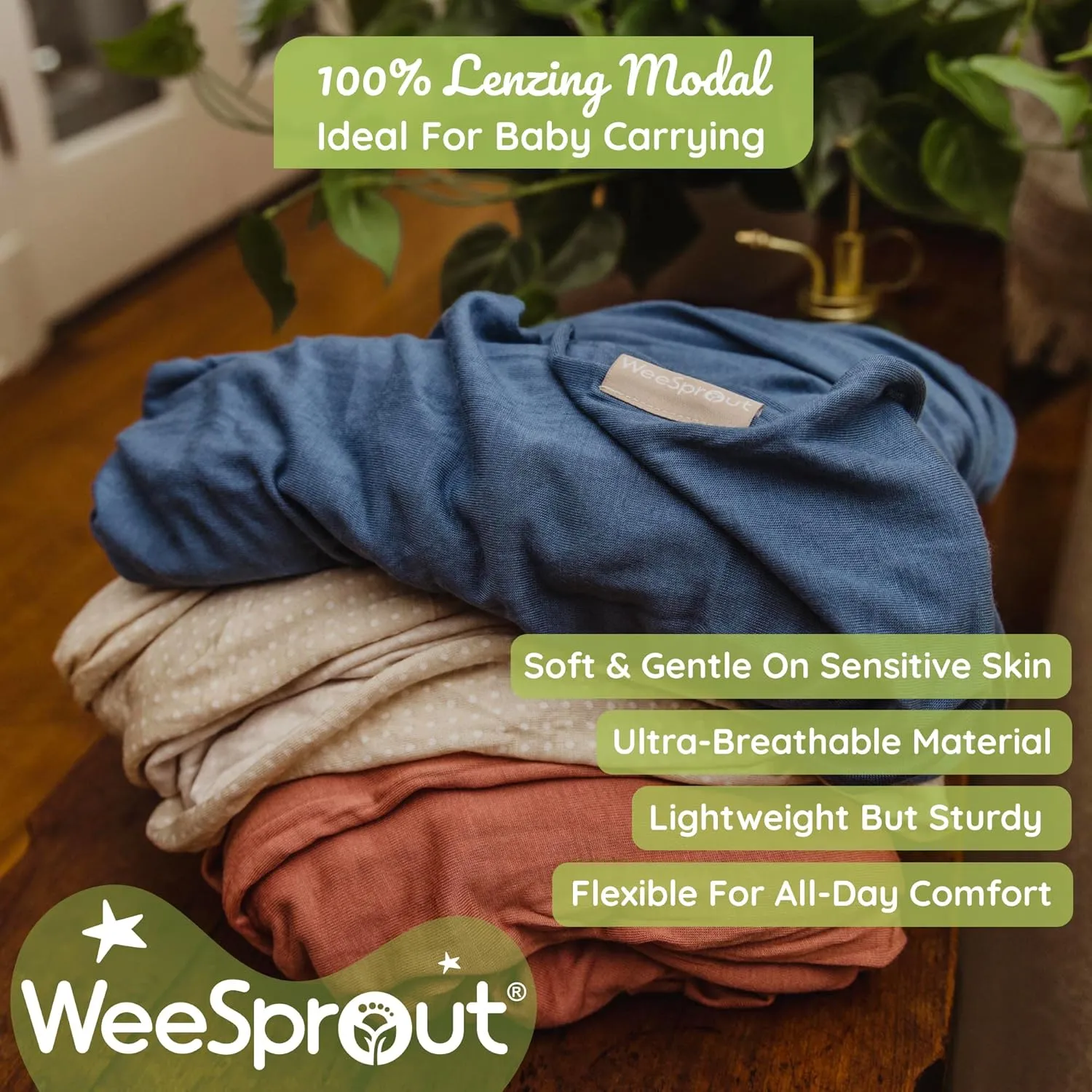 WeeSprout Baby Wraps Carrier - Perfect Child Sling for Newborn and Infant, Enhances Bonding, Soft and Breathable, Ideal for Babywearing