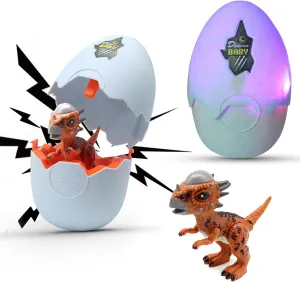 Wekity Hatching Eggs Dinosaur Toys,Dinosaur Eggs,LED Light and Sound,Creative Educational Toy Party Favor Easter Birthday Gift for Kid (Ceratosauru)