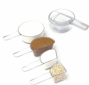 Welcome Industries Visual Measuring Cups - Clear, Easy Read, Award-Winning Design, Fractions Visible, Dishwasher Safe, Shatterproof - Stackable Kitchen Tools for Cooking & Baking - Made in the USA