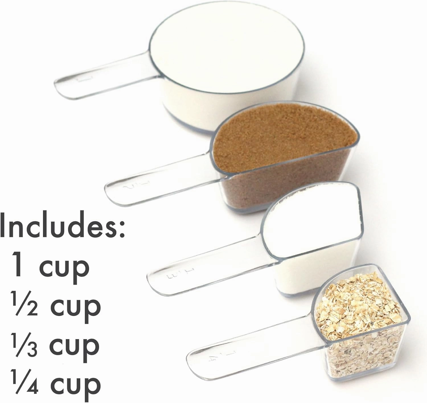 Welcome Industries Visual Measuring Cups - Clear, Easy Read, Award-Winning Design, Fractions Visible, Dishwasher Safe, Shatterproof - Stackable Kitchen Tools for Cooking & Baking - Made in the USA