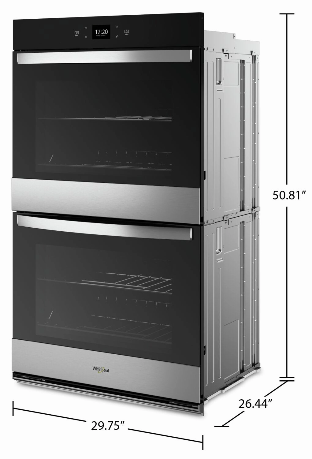 Whirlpool 30" 10 Cu. Ft. Electric Double Wall Oven with Air Fry - Fingerprint Resistant Stainless St… | Four mural double électrique Whirlpool de 10 pi³ et de 30 po avec friture à air - acier inoxydable r…