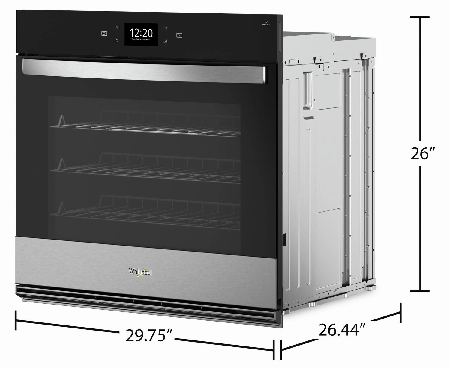 Whirlpool 30" 4.3 Cu. Ft. Electric Single Wall Oven with True Convection - Fingerprint Resistant Sta… | Four mural simple électrique Whirlpool de 4,3 pi³ et de 30 po avec convection véritable - acier inox…