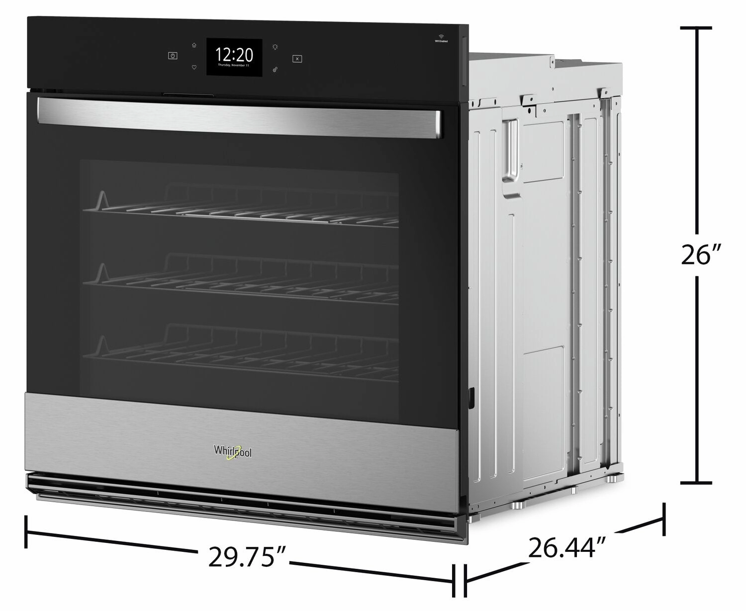 Whirlpool 30" 4.3 Cu. Ft. Electric Single Wall Oven with True Convection - Fingerprint Resistant Sta… | Four mural simple électrique Whirlpool de 4,3 pi³ et de 30 po avec convection véritable - acier inox…
