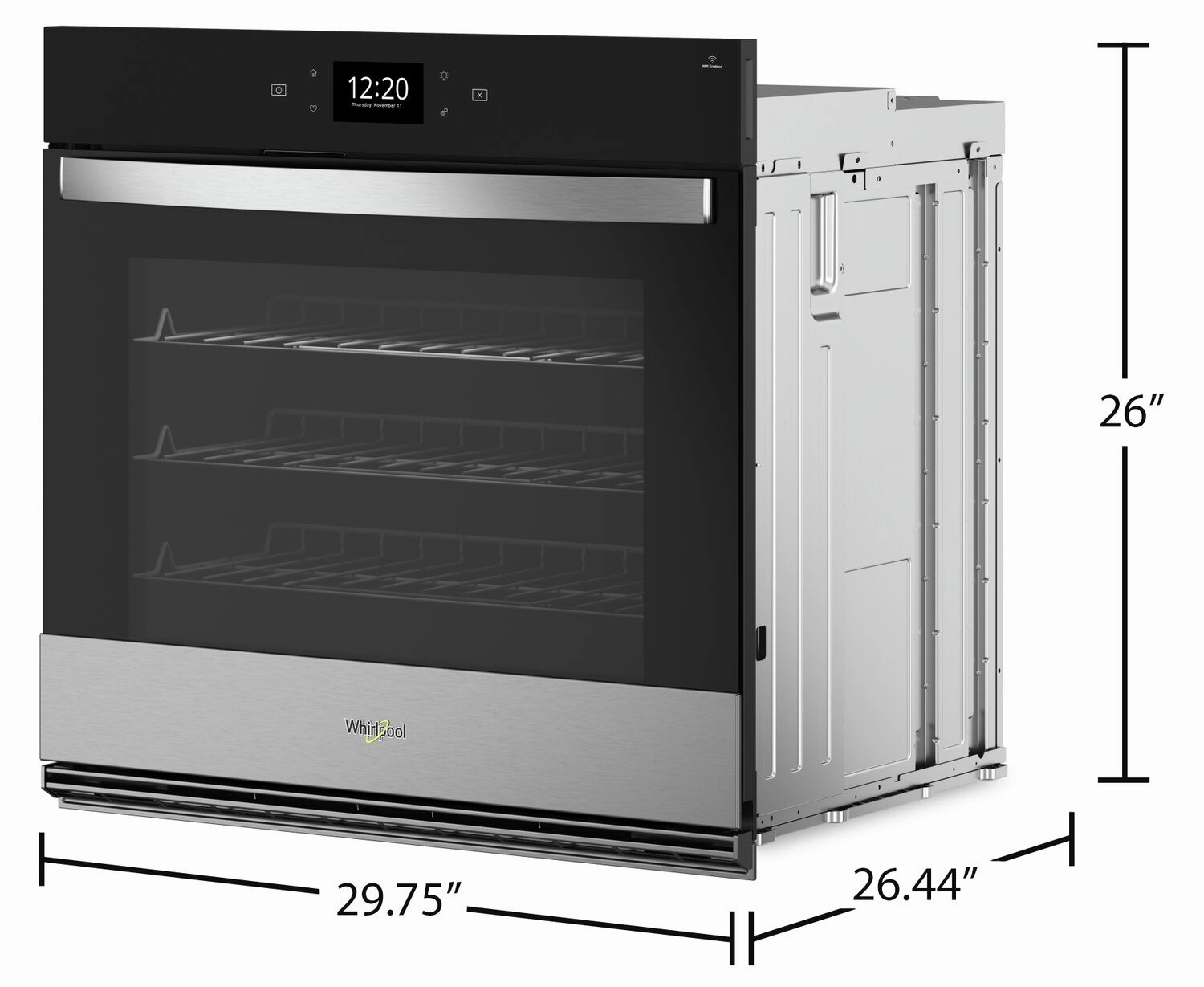 Whirlpool 30" 4.3 Cu. Ft. Electric Single Wall Oven with True Convection - Fingerprint Resistant Sta… | Four mural simple électrique Whirlpool de 4,3 pi³ et de 30 po avec convection véritable - acier inox…