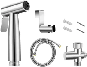 Whitehaus Spahaus Stainless Steel Hand-Held Bidet Sprayer Set