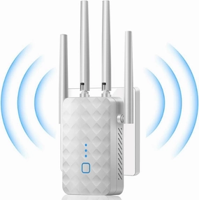 WiFi Extender Signal Booster for Home - 1200Mbps Dual Band, Covers 12850 Sq Ft & 108 Devices, Long Range Internet Booster with Ethernet Port, Easy Setup