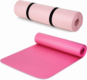 Woanger 2 Pack Yoga Mats (72x24) 3/8 Inch Thick Yoga Mat for Home Workout with Strap Non Slip for Women Men